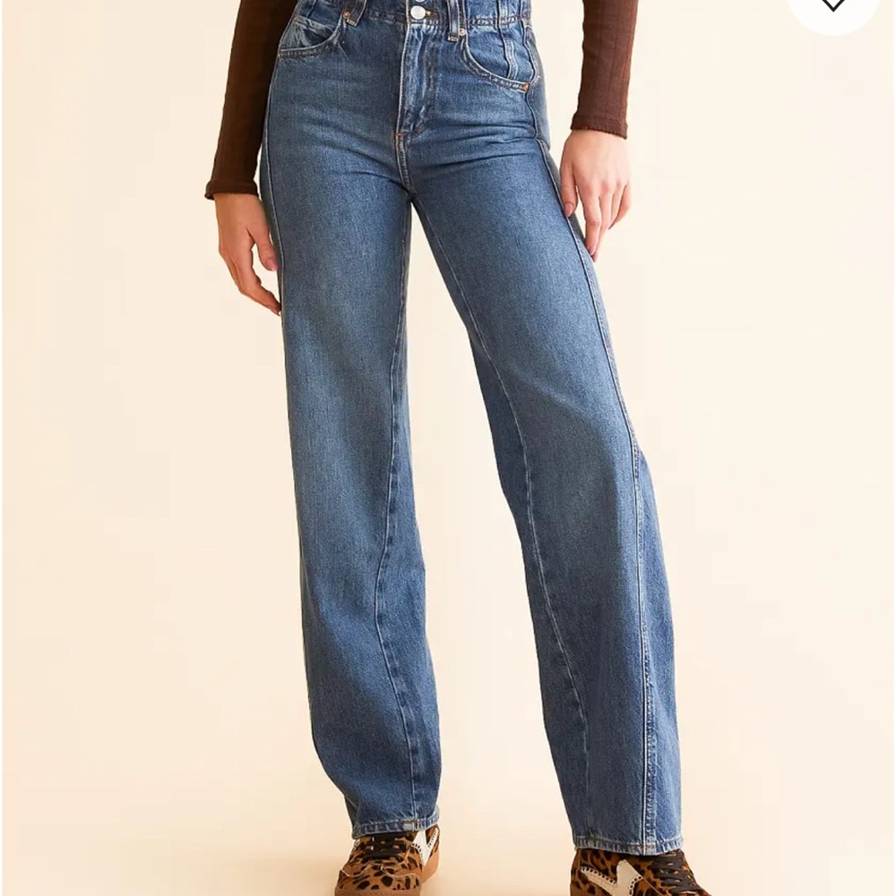 Free People Aster Seamed Relaxed Straight Leg Jeans- size 28